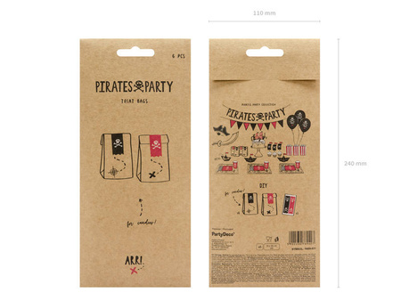 Torebki na słodycze PIRACI kraft 6 szt.