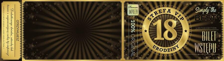 Zaproszenie na przyjęcie urodzinowe 18-stka Bilet Wstępu VIP 1 szt.
