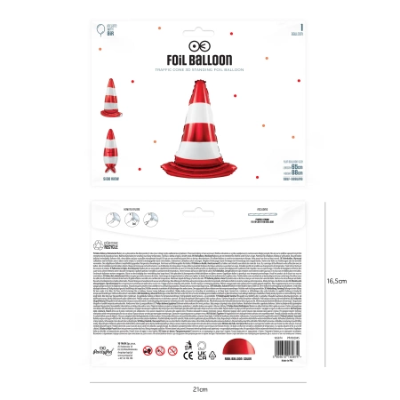Balon foliowy stojący Pachołek drogowy 65x88 cm