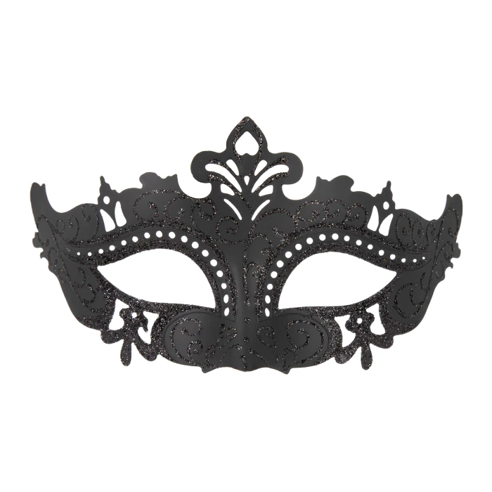 Maska na oczy karnawałowa wenecka z ornamentami CZARNA  1 szt.