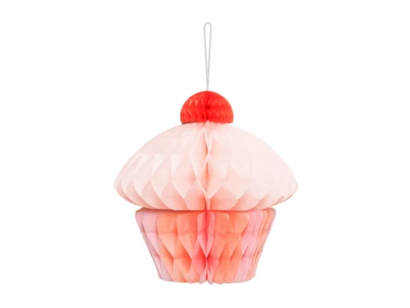 Dekoracja bibułowa Babeczka Muffinka 3D honeycomb  1 szt.