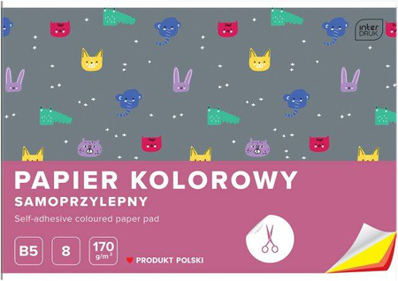 Zeszyt papierów kolorowych samoprzylepnych B5 8 kartek