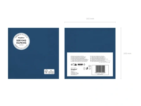 Serwetki papierowe jednokolorowe granatowe 33x33 cm 20 szt.