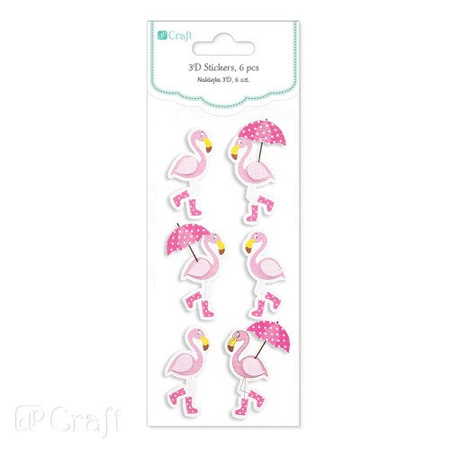 Naklejki 3D Flamingi 6 szt