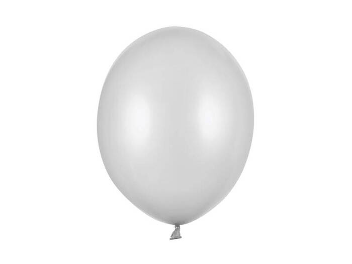 Balon Strong Metallic jednokolorowy 12 cali 100 szt. Metallic Silver Snow