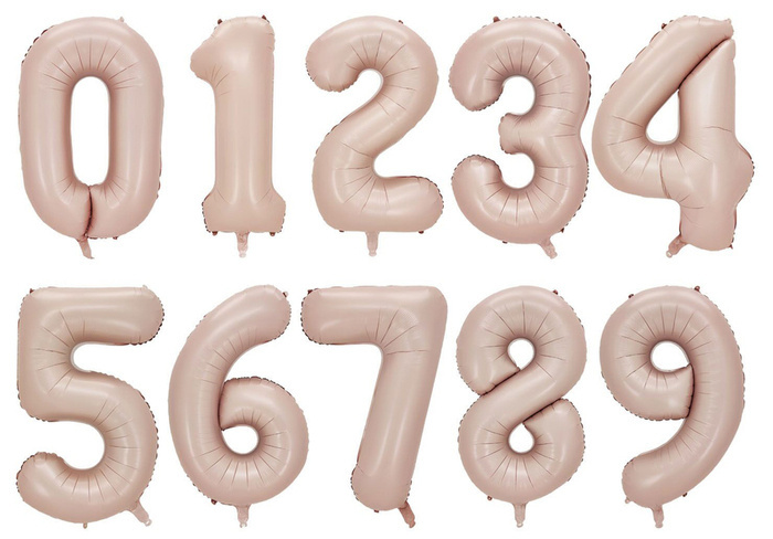 Balon foliowy CYFRA SATIN PASTEL PINK różowy 40 cali 85 cm