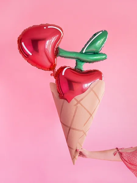 Balon foliowy czerwone wiśnie, 88x73cm 1 szt.