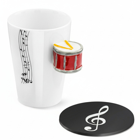 Zestaw muzyka duo - Kubek PERKUSJA - pomarańczowa + podkładka