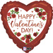 Serce Happy Valentine's Day balon foliowy satynowy 18"