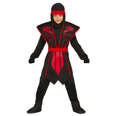 Strój dla dziecka Ninja cienia - czerwono czarny