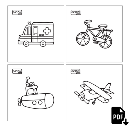 Karty do zabaw POJAZDY zestaw 20 szt. do wydruku PDF