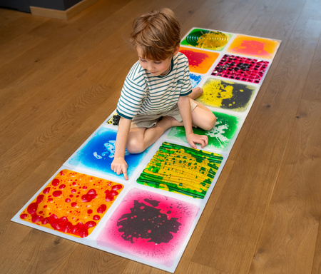 Ścieżka Sensoryczna płytki z cieczą fakturowe 30x30 cm zestaw 6 szt.