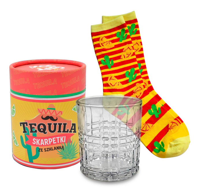 Zestaw prezentowy: Skarpetki i szklanka Gift Me Sox wzór: Tequila
