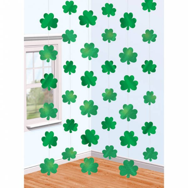 Wisząca dekoracja girlanda koniczyna St.Patricks Day 6 szt.