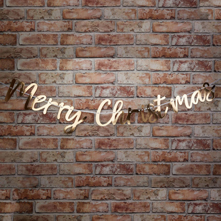 Baner "Merry Christmas" ZŁOTY metalizowany 200 cm