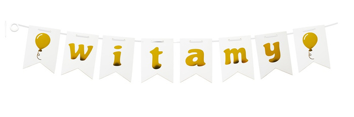 Baner girlanda papierowa WITAMY 100 cm
