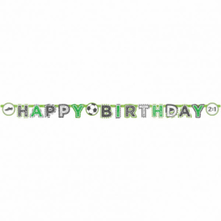Baner urodzinowy Happy Birthday piłka nożna 2m