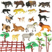 Figurki zwierząt zwierzęta zoo safari farma akcesoria skrzynka 31 el.