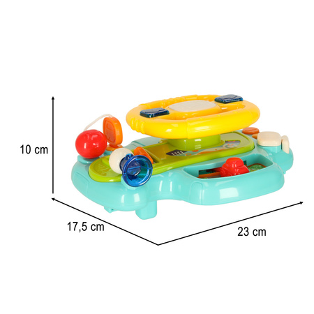 Zabawka interaktywna kierownica dla dzieci dziecka malucha do wózka symulator muzyka dźwięki niebieska