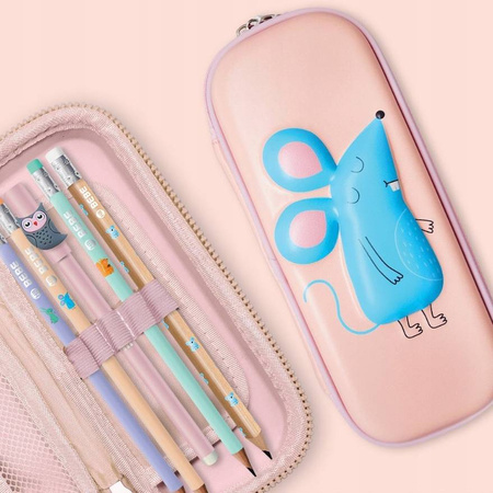 Piórnik szkolny jednokomorowy 3D pastel