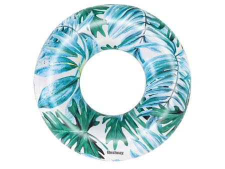 Koło dmuchane do pływania 119 cm tropikalne liście