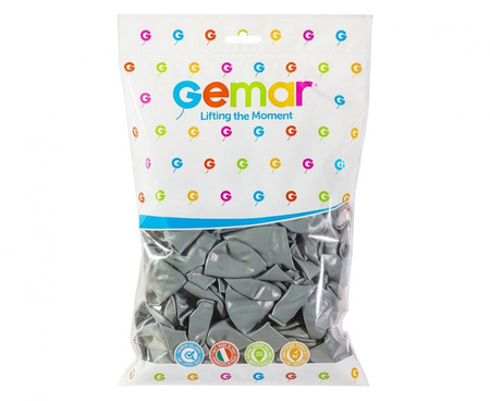 Balon Gemar jednokolorowy 12 cali 100 szt szary