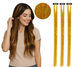 Włosy syntetyczne pasemka brokatowe złote 50 cm x 3 szt.
