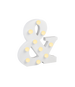 Świecący Znak LED "&" Light Letter, drewniany biały 17x12 cm