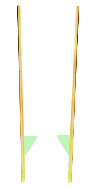 Szczudła drewniane cyrkowe duże pastelowe LIMONKOWE 170 cm dla dzieci i dorosłych