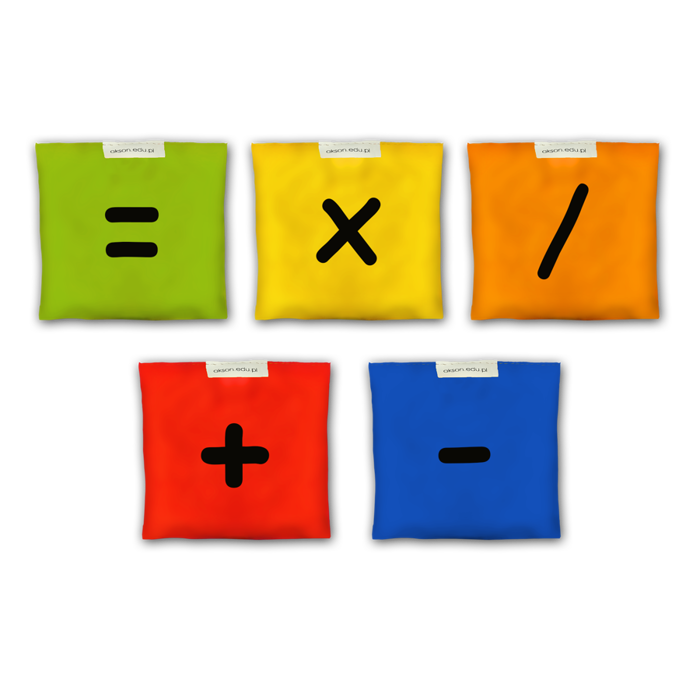 Woreczki gimnastyczne Akson ZESTAW ZNAKI MATEMATYCZNE