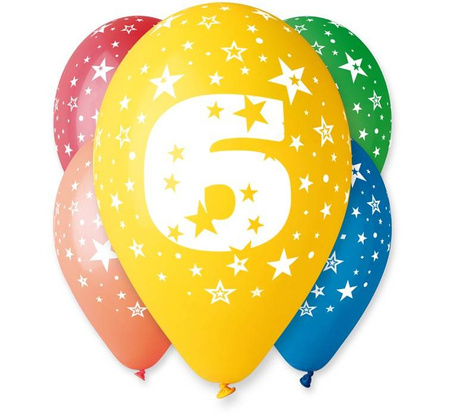 Balon Gemar 12 cali 1 sztuka cyfra 6