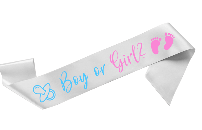 Szarfa satynowa na Baby Shower - Boy or Girl