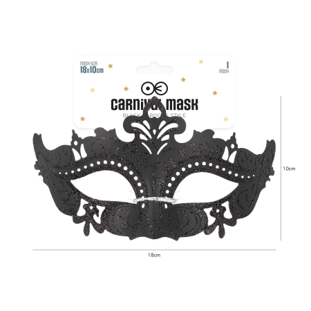Maska na oczy karnawałowa wenecka z ornamentami CZARNA 1 szt.