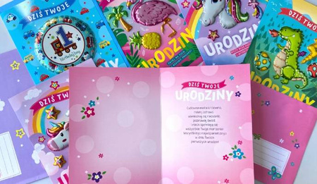 Kartka okolicznościowa Urodzinowa XXL "Dziś Twoje Urodziny patrz przez życie przez różowe okulary" flaming