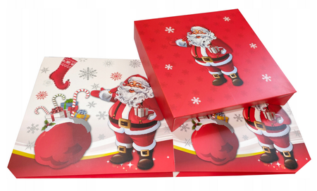 Pudełko prezentowe świąteczne Boże Narodzenie Mikołaj 22 x 22 cm