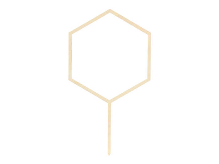 Topper dekoracyjny na tort drewniany HEKSAGON sześciokąt 24 cm