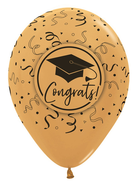 Balon Sempertex Congrats! Gratulacje! student uczeń 12 cali 1 szt. mix