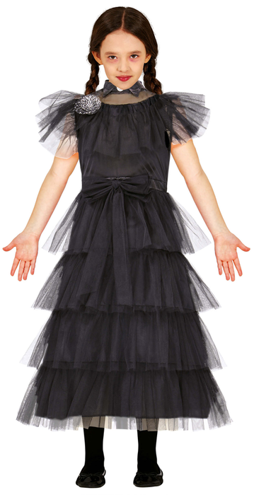 Strój dla dzieci jak Wednesday Addams sukienka balowa