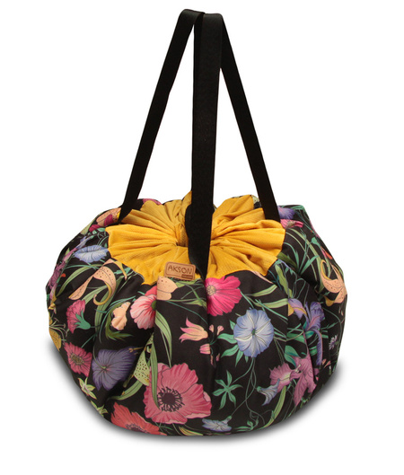 Worek mięciutka mata na zabawki 3w1 wzór KWIATY