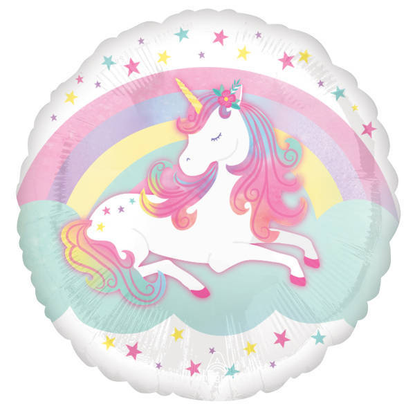 Balon foliowy JEDNOROŻEC okrągły pastelowy Anagram 43 cm
