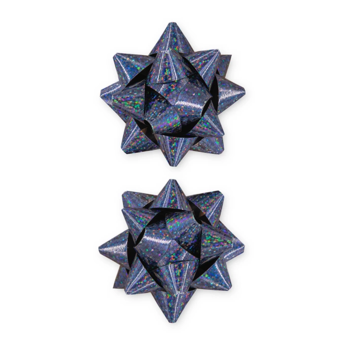 Kokarda prezentowa rozeta holograficzna grafitowa 7,6 cm 2 szt.