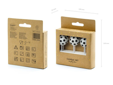 Świeczki urodzinowe pikery na tort PIŁKA NOŻNA 6 szt.