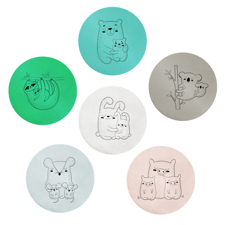 Poduszki ekoskóra ZWIERZĄTKA Rodzinki 3 cm 1 szt. AKSON