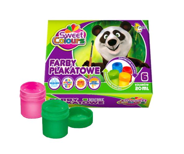 Farby Plakatowe szkolne 6 kolorów OTOCKI 6x20 ml