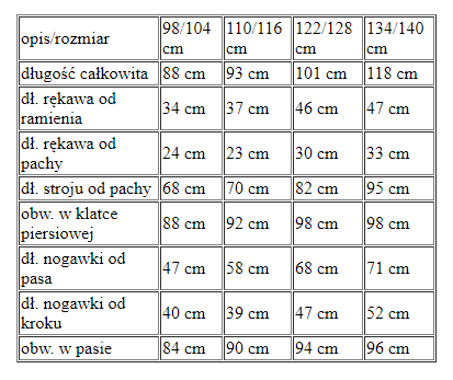 Strój WIEWIÓRKA- OUTLET - brak czapki