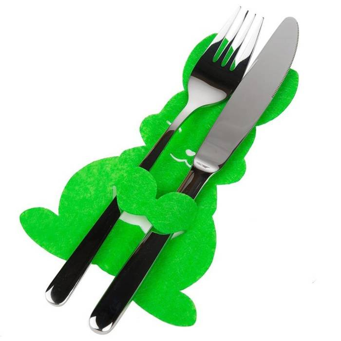 Pokrowiec na sztućce Zajączek Wielkanocny zielony 6 szt.