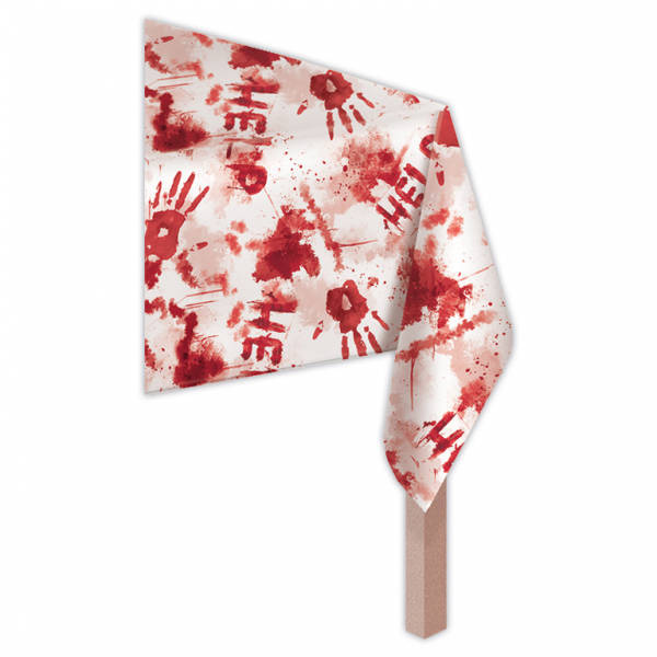 Obrus foliowy Krwawe ślady krew Halloween 137 x 259 cm