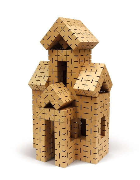 Klocki konstrukcyjne tekturowe do samodzielnego złożenia zestaw 50 sztuk Cardblocks