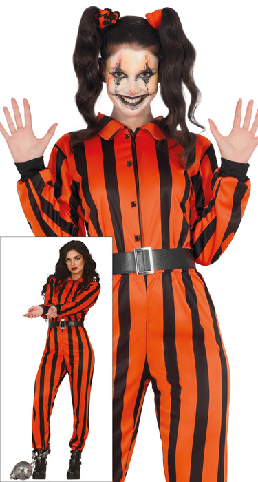 Strój damski Harley Quinn więzień Halloween