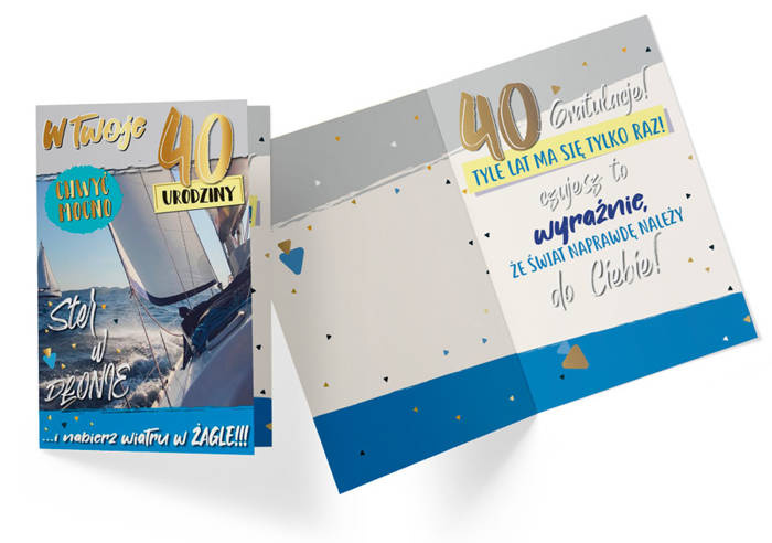 Kartka urodzinowa karnet 40 URODZINY - Ster w Dłonie